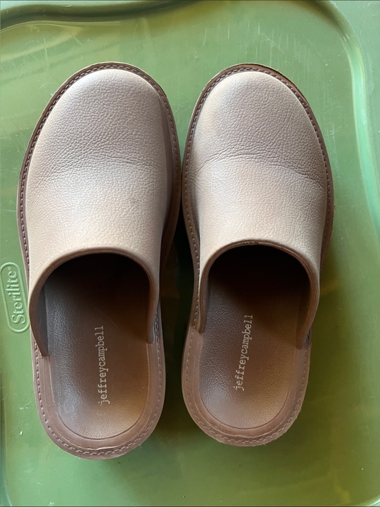 Jeffrey Campbell Shoes - Jeffrey Campbell Mauve-Taupe Slip-On Leather Clogs